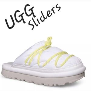 UGG SPACESLIDER TECH SLIDE PLATFORM WHITE SLIPPERS SHOES